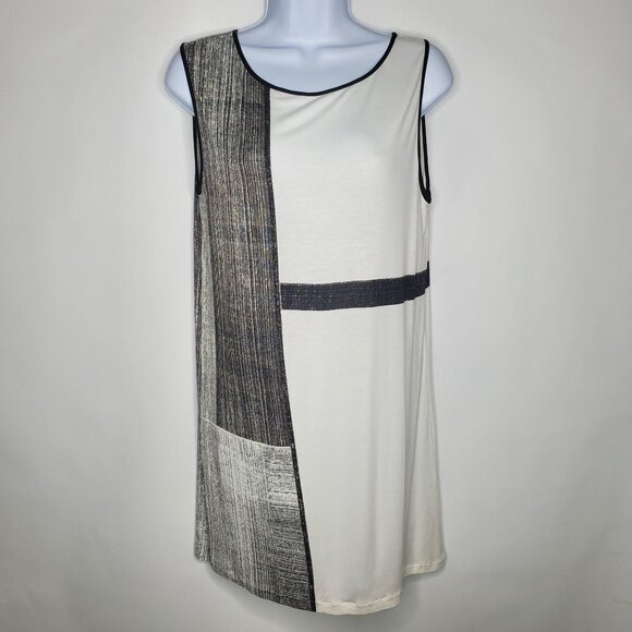 Helmut Lang Womens Sleeveless Colorblock Tunic Tank Top Size 0 Abstract Artsy - Picture 1 of 7